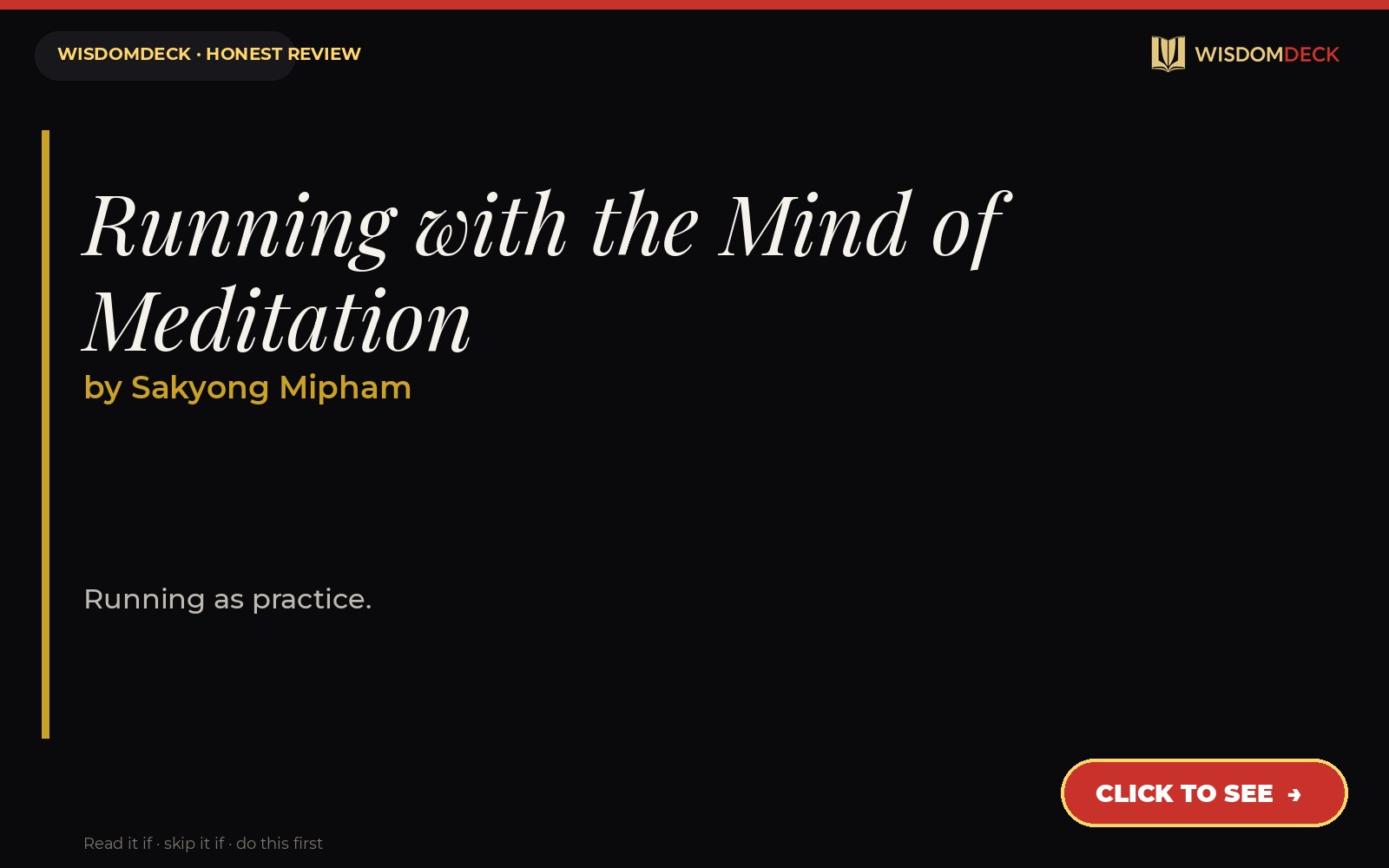Running with the Mind of Meditation by Sakyong Mipham — WisdomDeck review