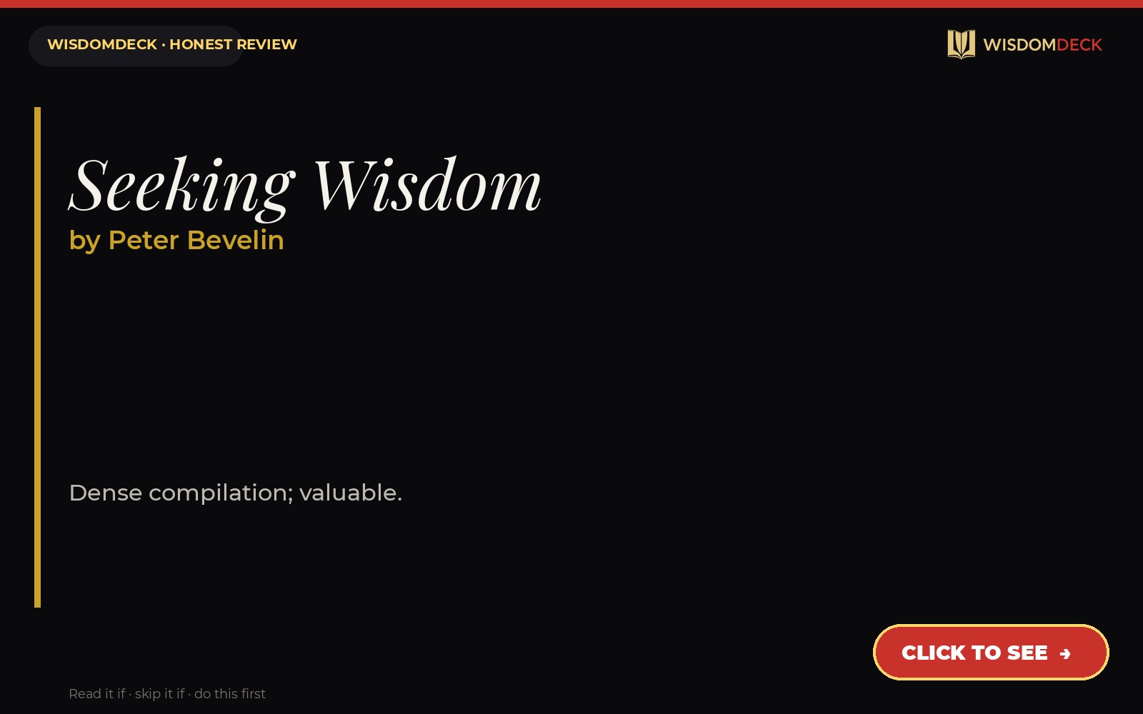 Seeking Wisdom by Peter Bevelin — WisdomDeck review