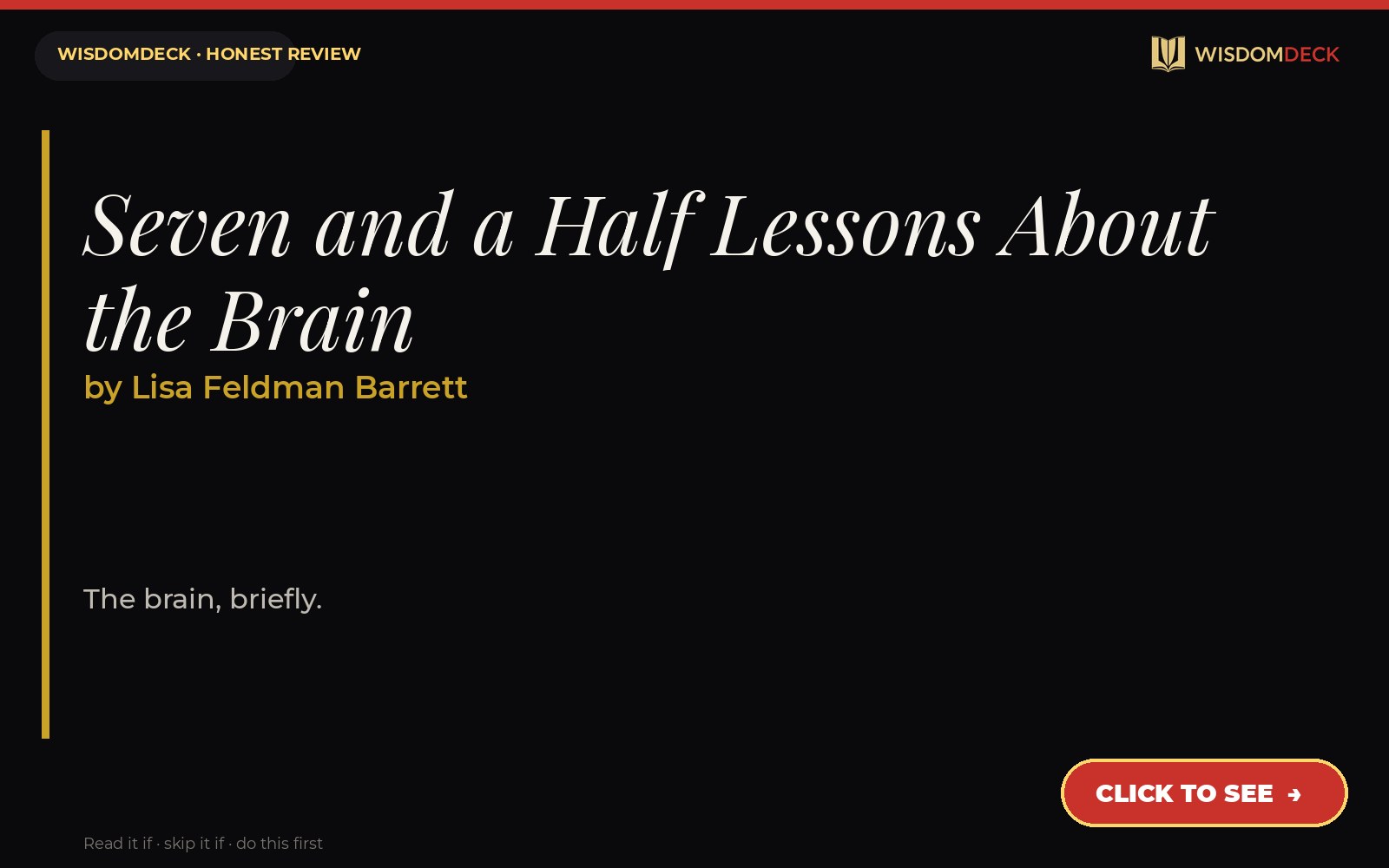 Seven and a Half Lessons About the Brain by Lisa Feldman Barrett — WisdomDeck review