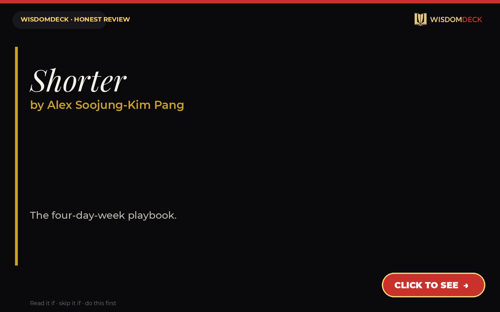 Shorter by Alex Soojung-Kim Pang — WisdomDeck review