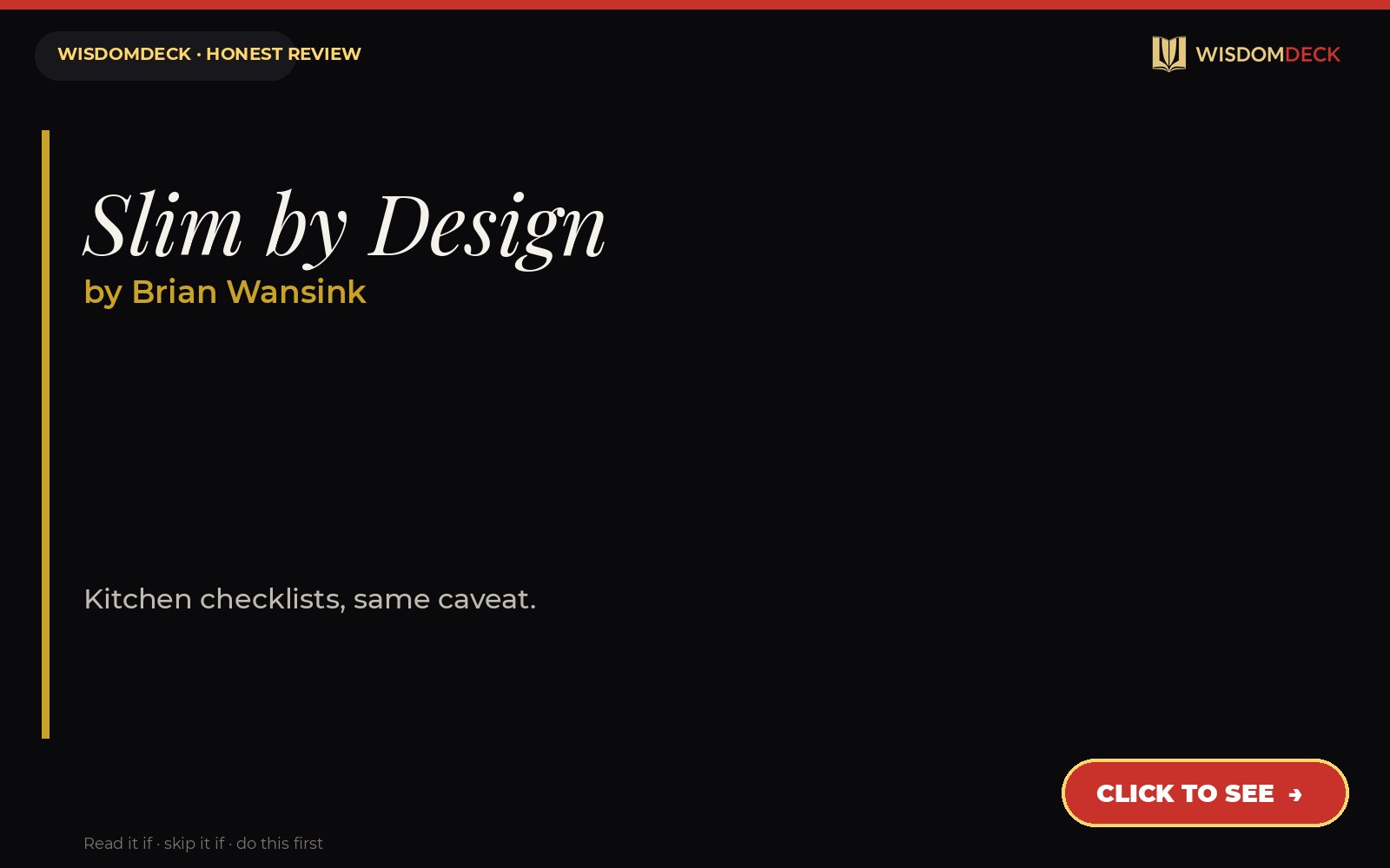 Slim by Design by Brian Wansink — WisdomDeck review