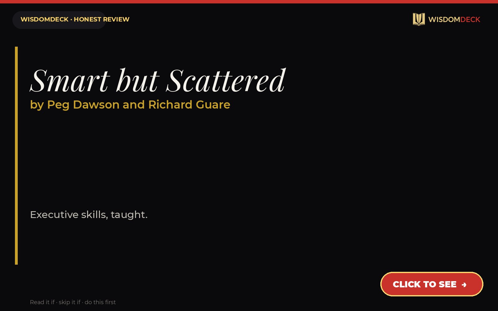 Smart but Scattered by Peg Dawson and Richard Guare — WisdomDeck review