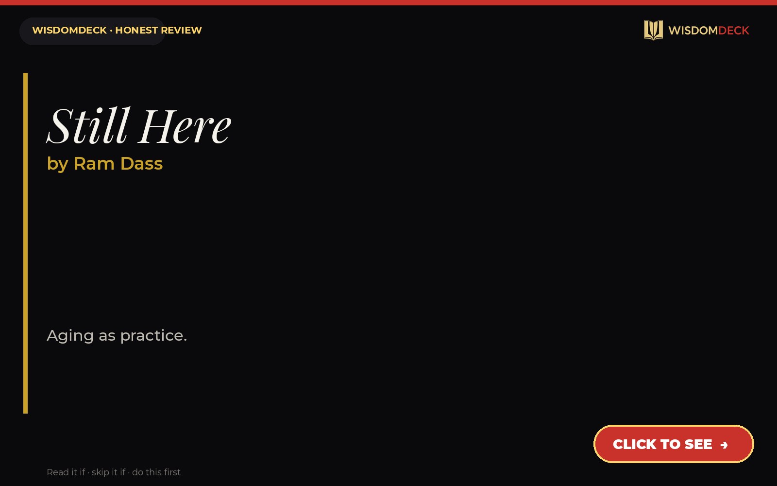 Still Here by Ram Dass — WisdomDeck honest review