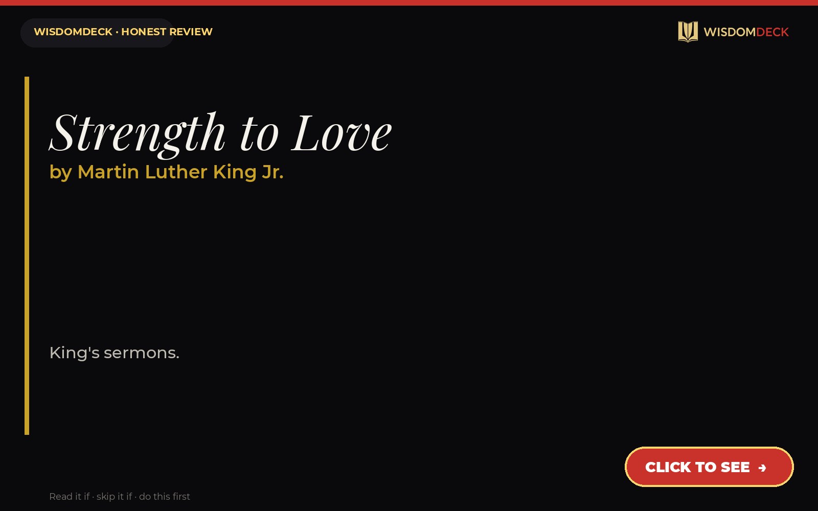 Strength to Love by Martin Luther King Jr. — WisdomDeck honest review