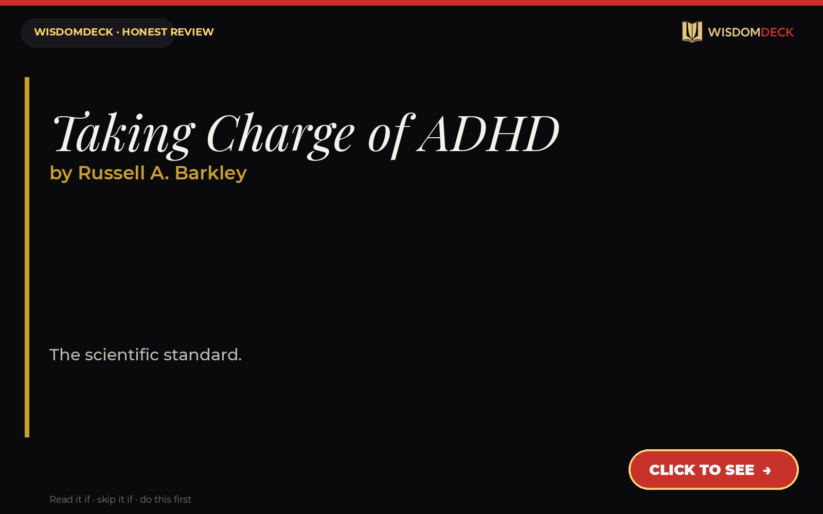 Taking Charge of ADHD by Russell A. Barkley — WisdomDeck review