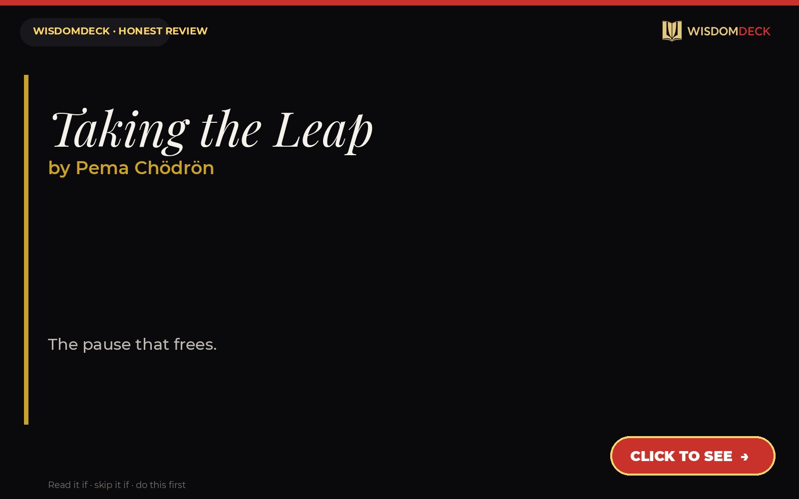 Taking the Leap by Pema Chödrön — WisdomDeck review