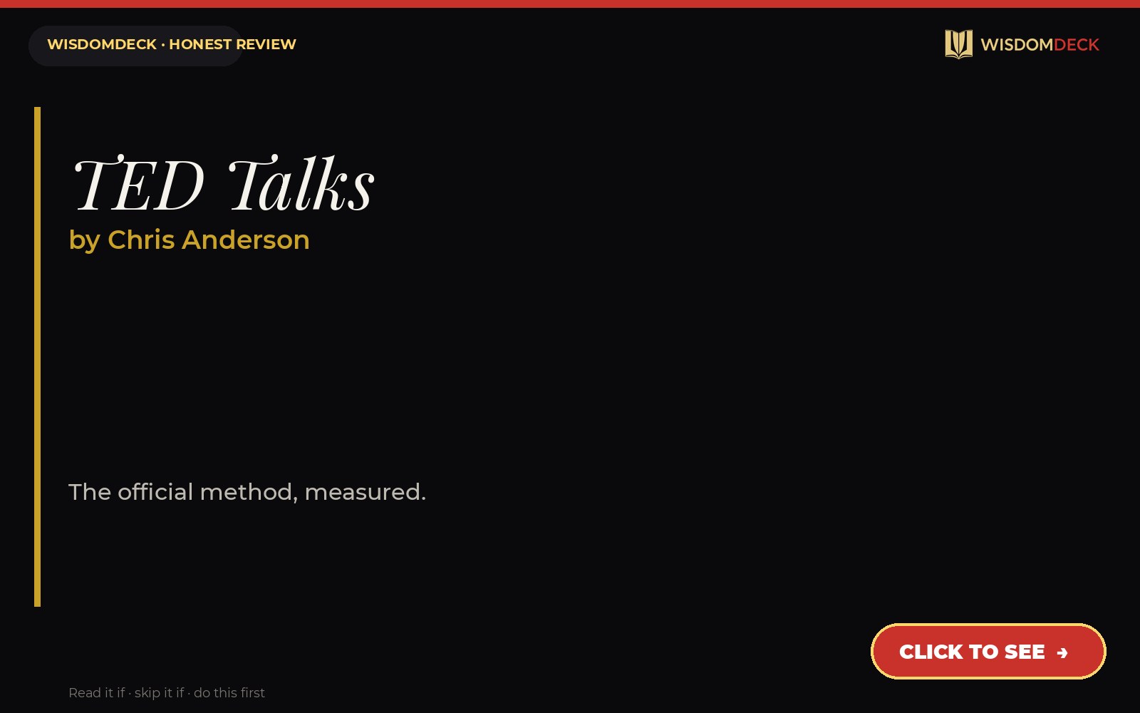 TED Talks by Chris Anderson — WisdomDeck honest review