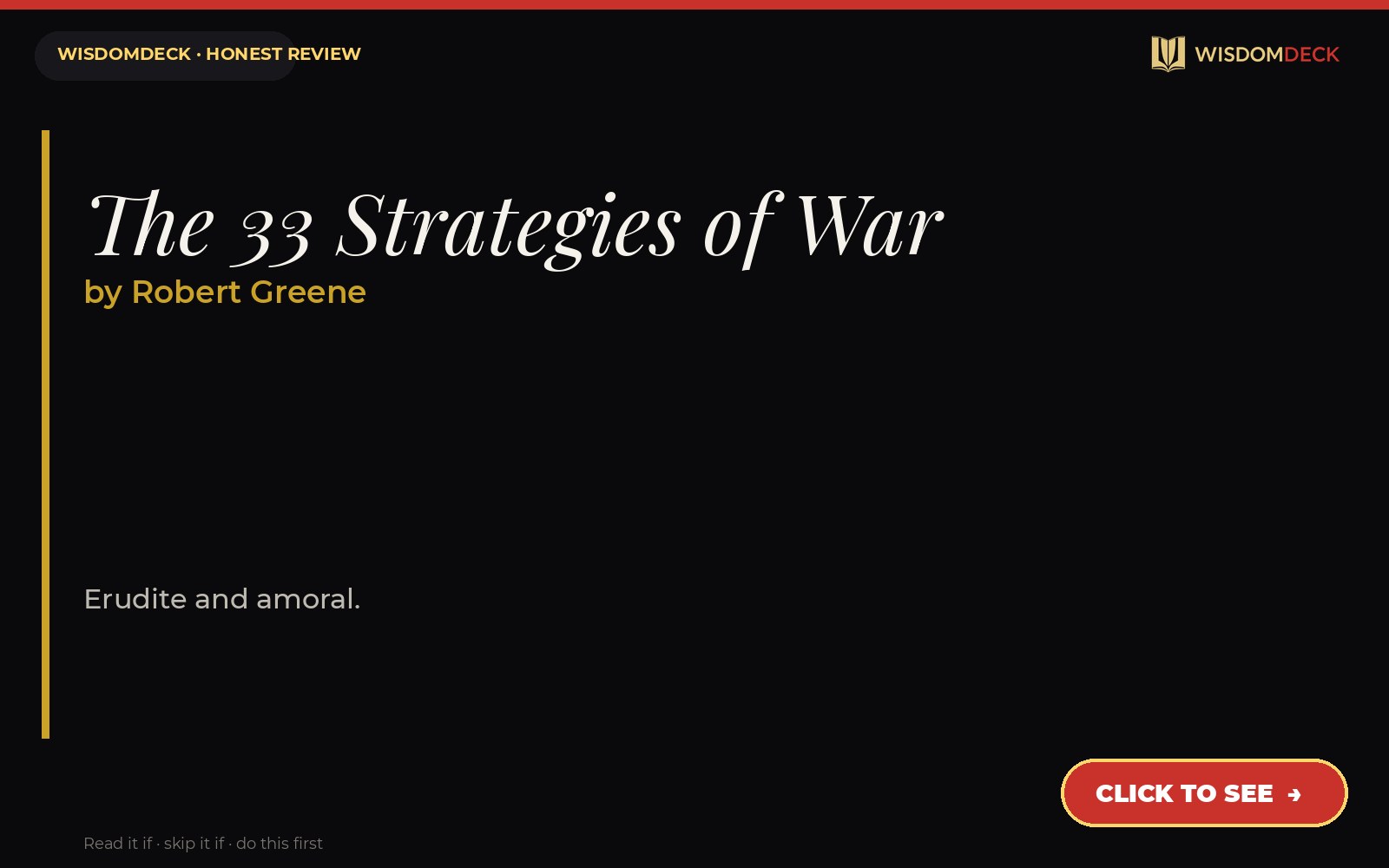 The 33 Strategies of War by Robert Greene — WisdomDeck review