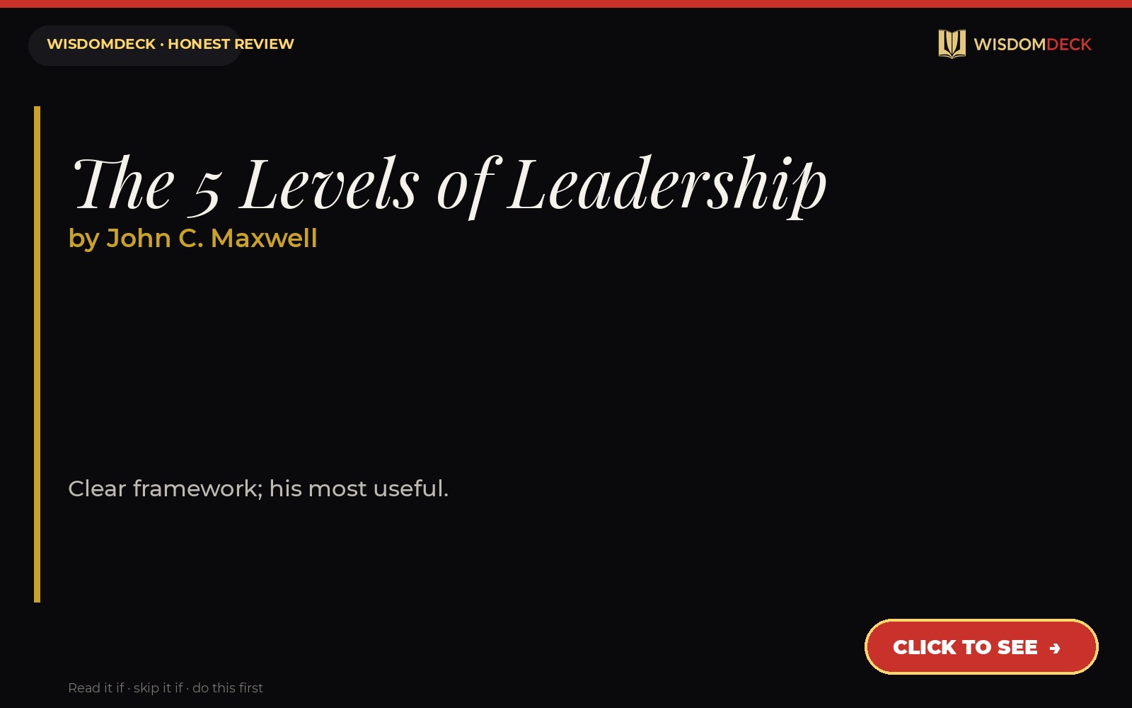 The 5 Levels of Leadership by John C. Maxwell — WisdomDeck review