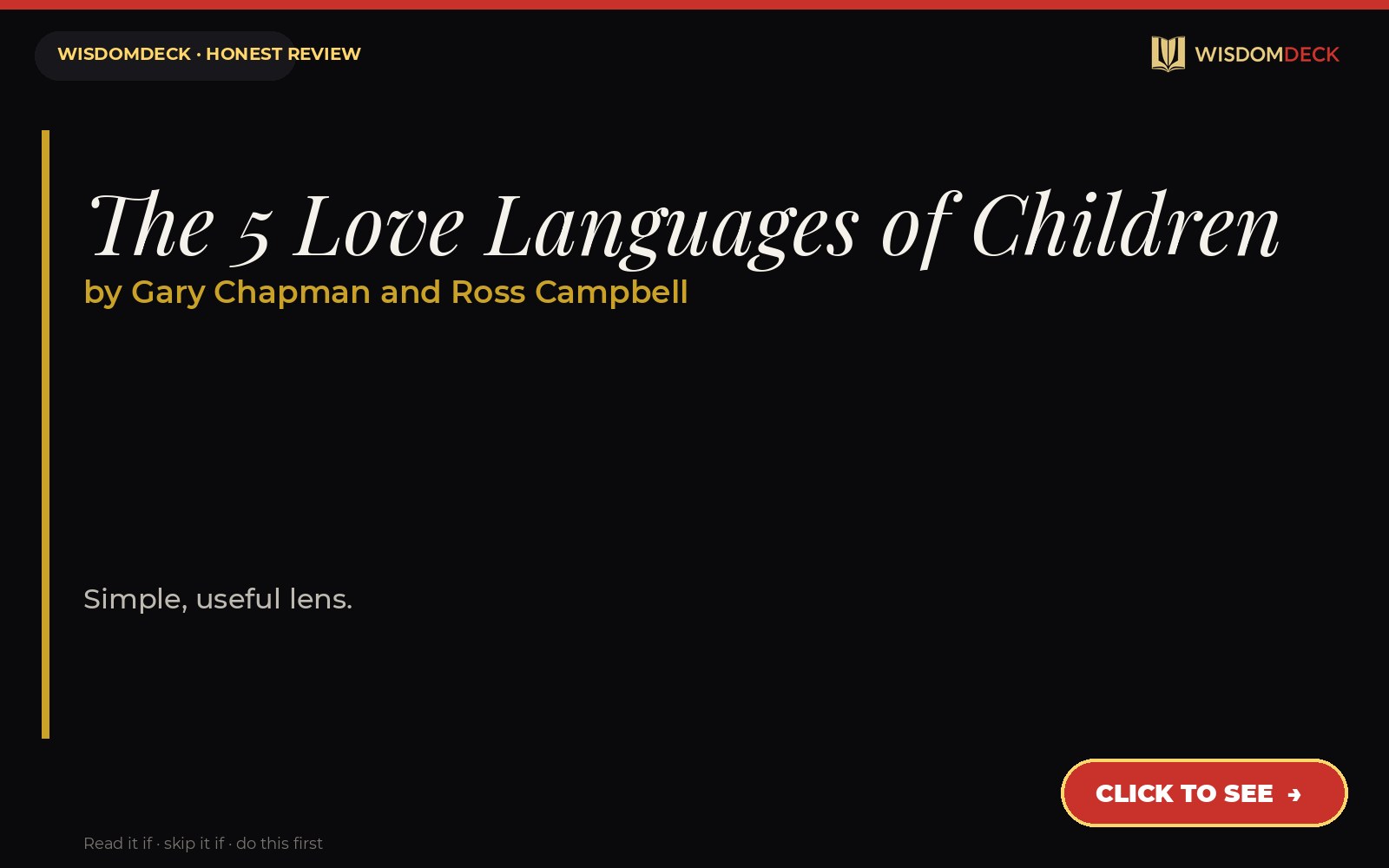 The 5 Love Languages of Children by Gary Chapman and Ross Campbell — WisdomDeck review
