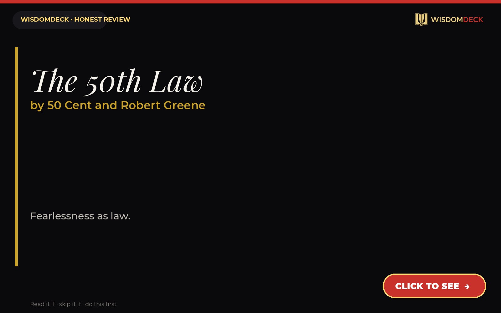 The 50th Law by 50 Cent and Robert Greene — WisdomDeck review