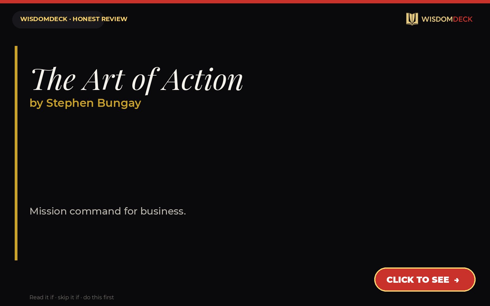 The Art of Action by Stephen Bungay — WisdomDeck review