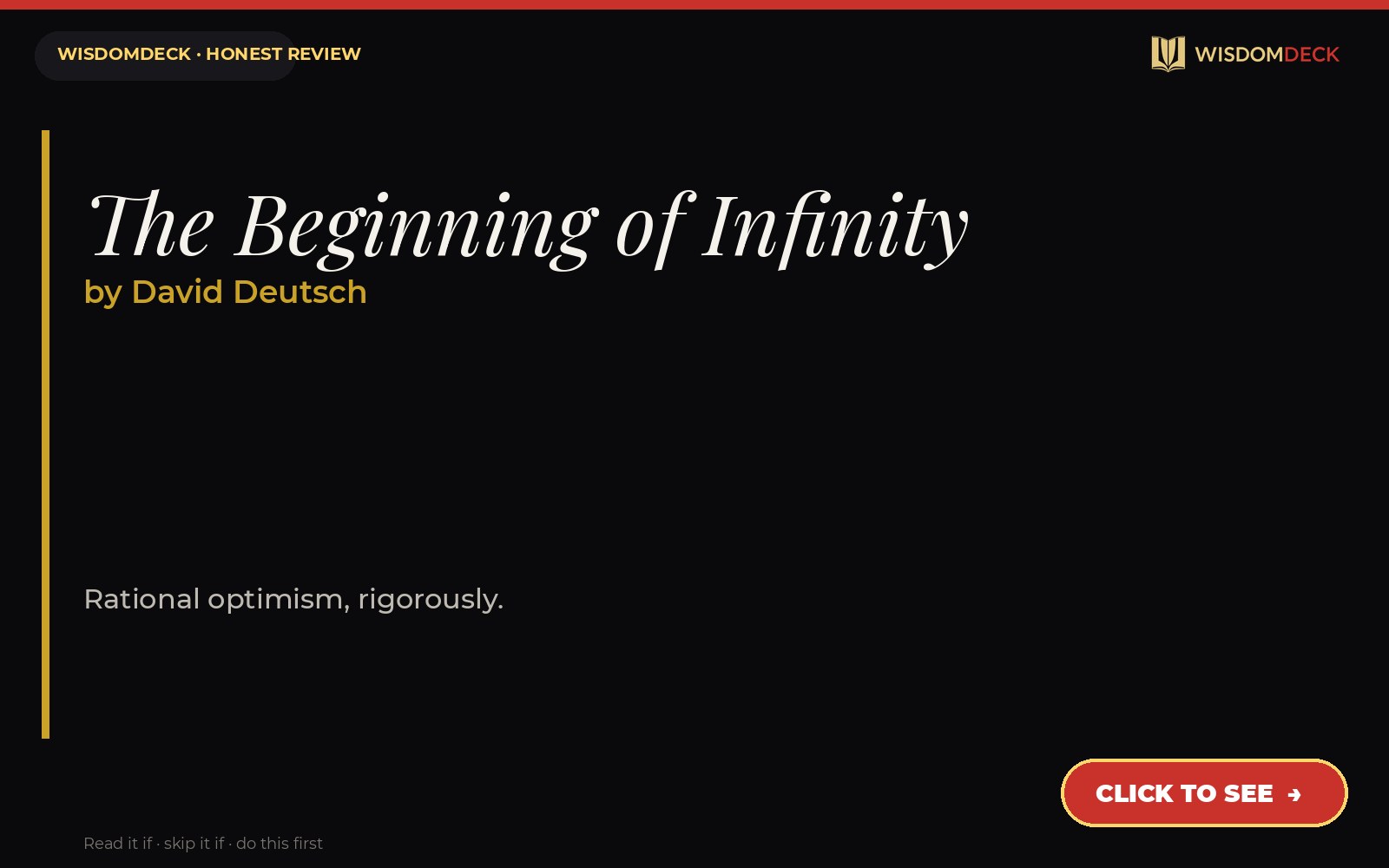 The Beginning of Infinity by David Deutsch — WisdomDeck review