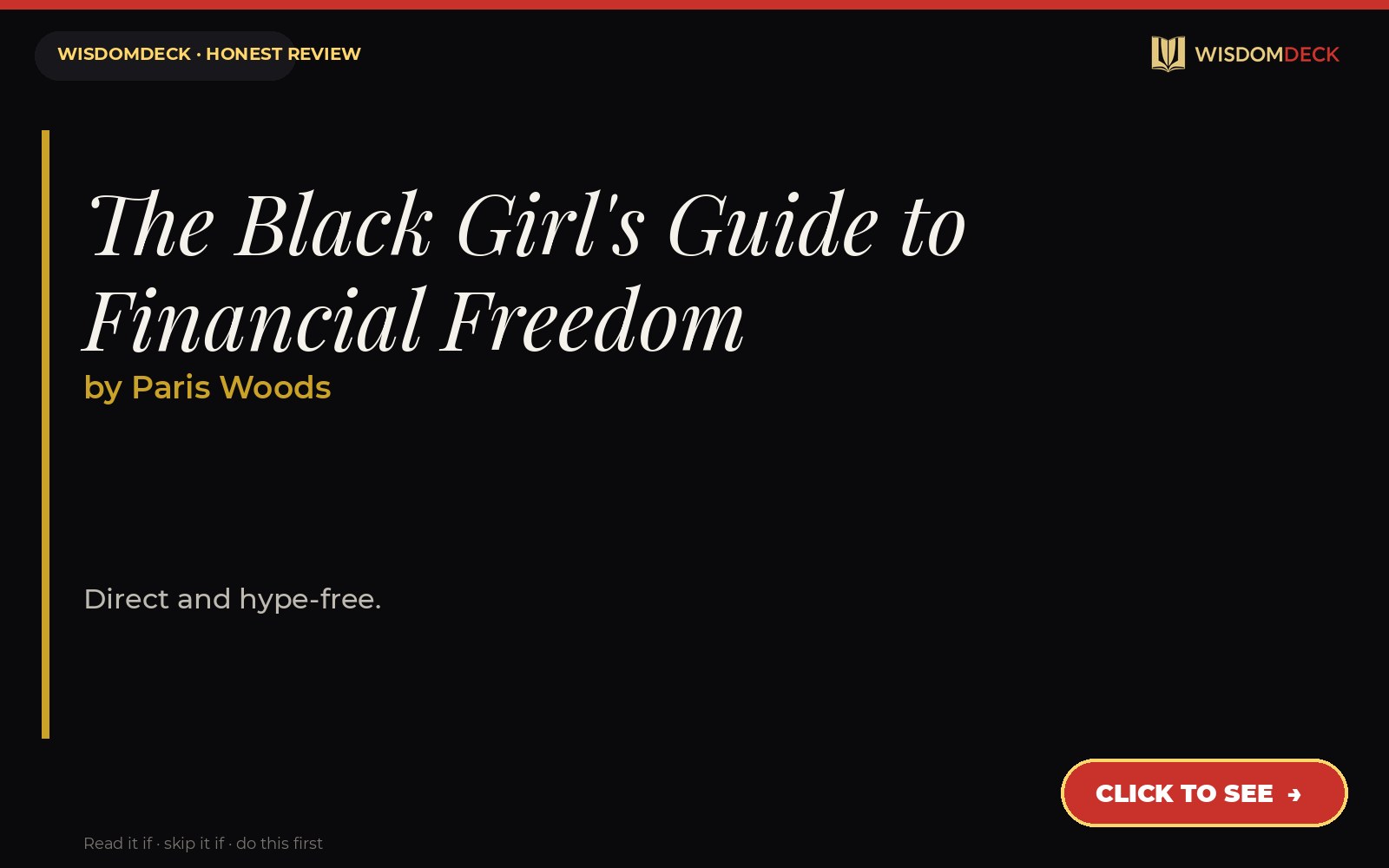 The Black Girl's Guide to Financial Freedom by Paris Woods — WisdomDeck review
