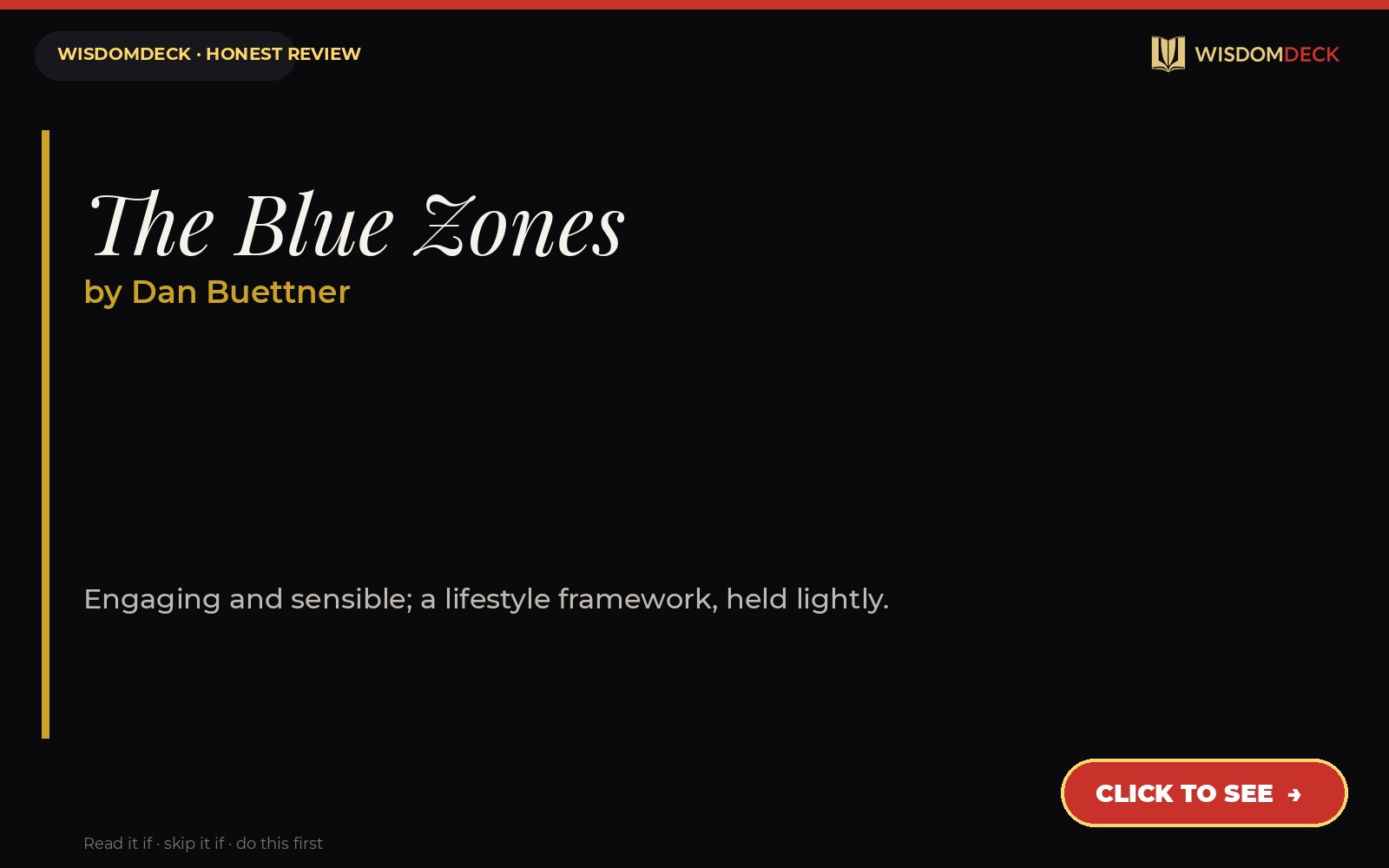 The Blue Zones by Dan Buettner — WisdomDeck review