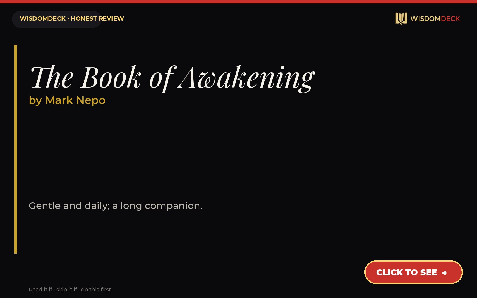 The Book of Awakening by Mark Nepo — WisdomDeck review