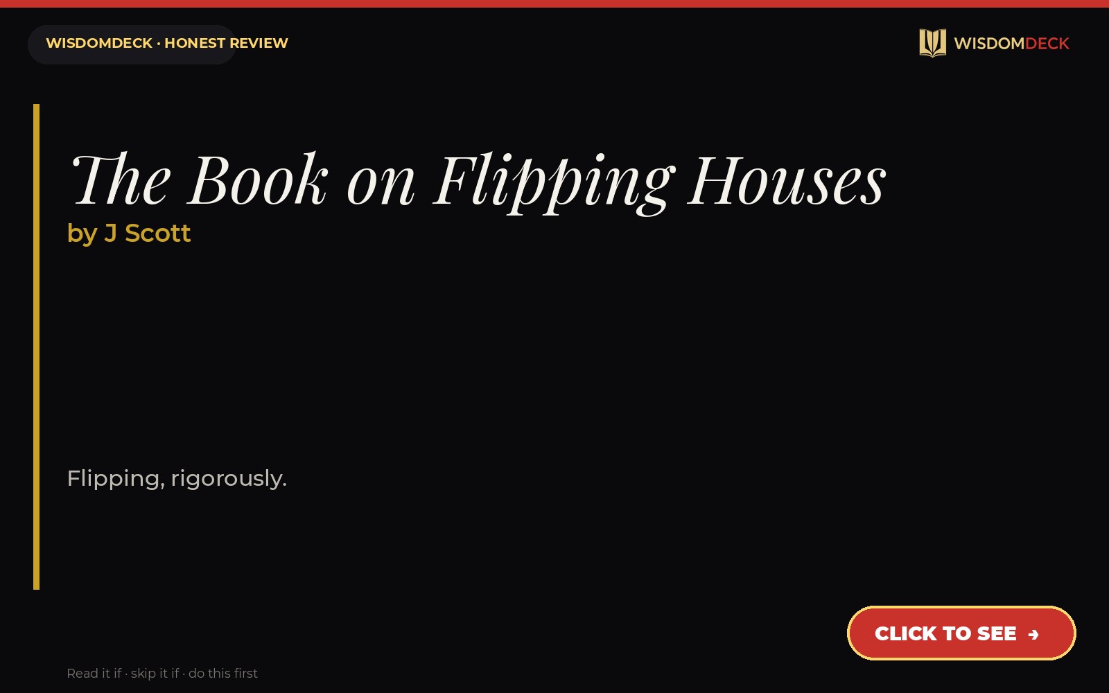 The Book on Flipping Houses by J Scott — WisdomDeck review