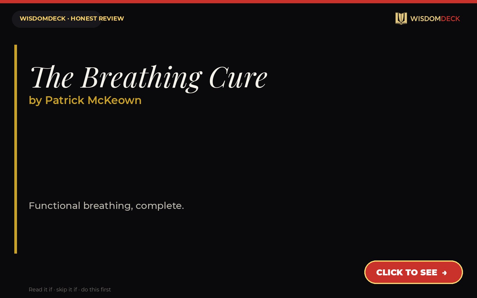 The Breathing Cure by Patrick McKeown — WisdomDeck review