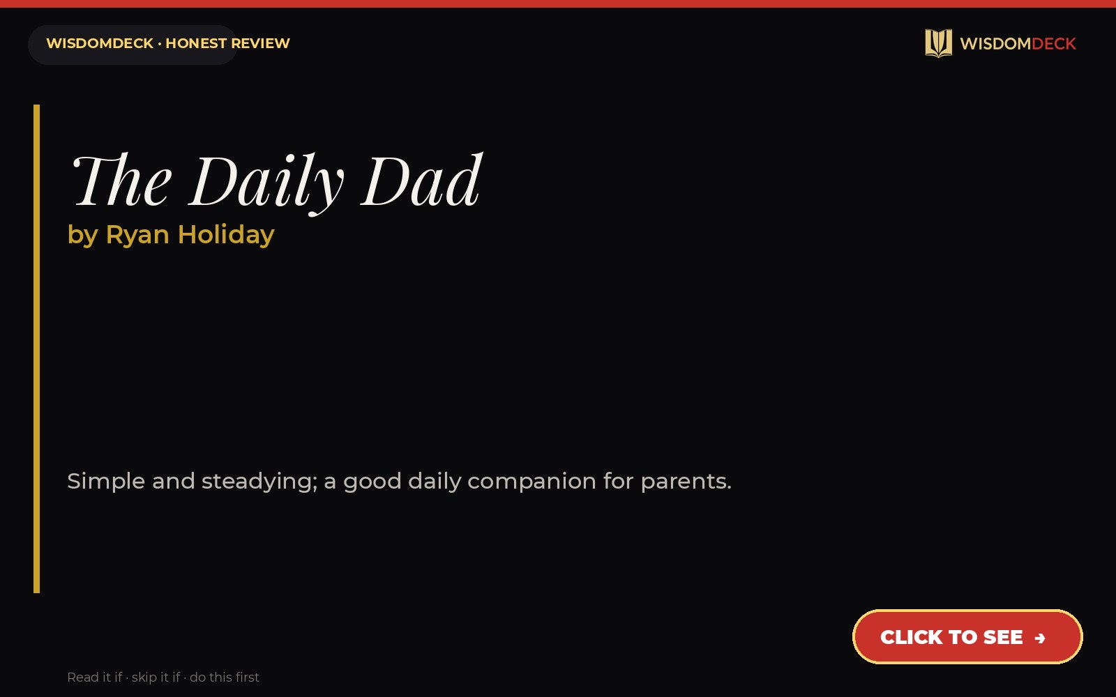 The Daily Dad by Ryan Holiday — WisdomDeck review