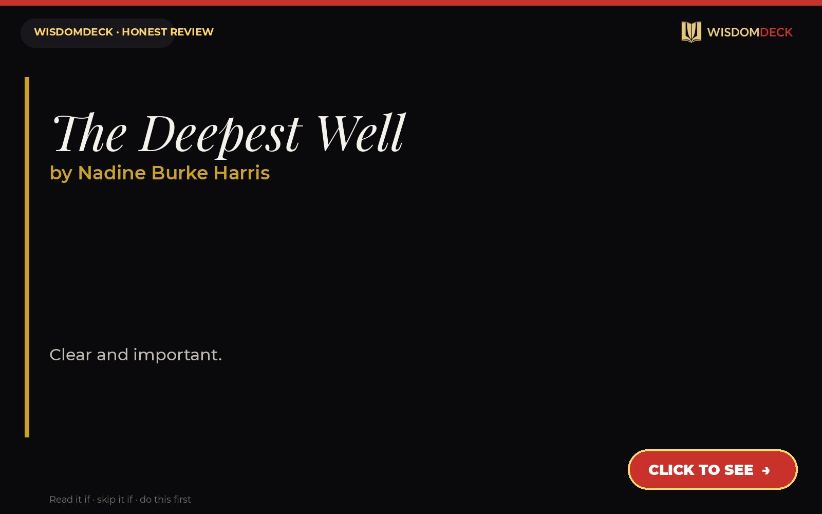The Deepest Well by Nadine Burke Harris — WisdomDeck review