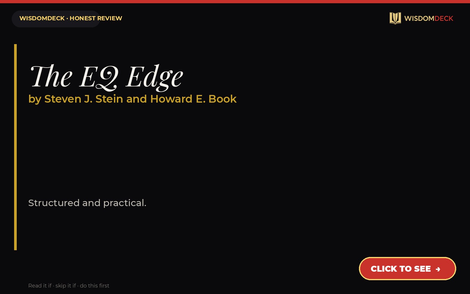 The EQ Edge by Steven J. Stein and Howard E. Book — WisdomDeck review