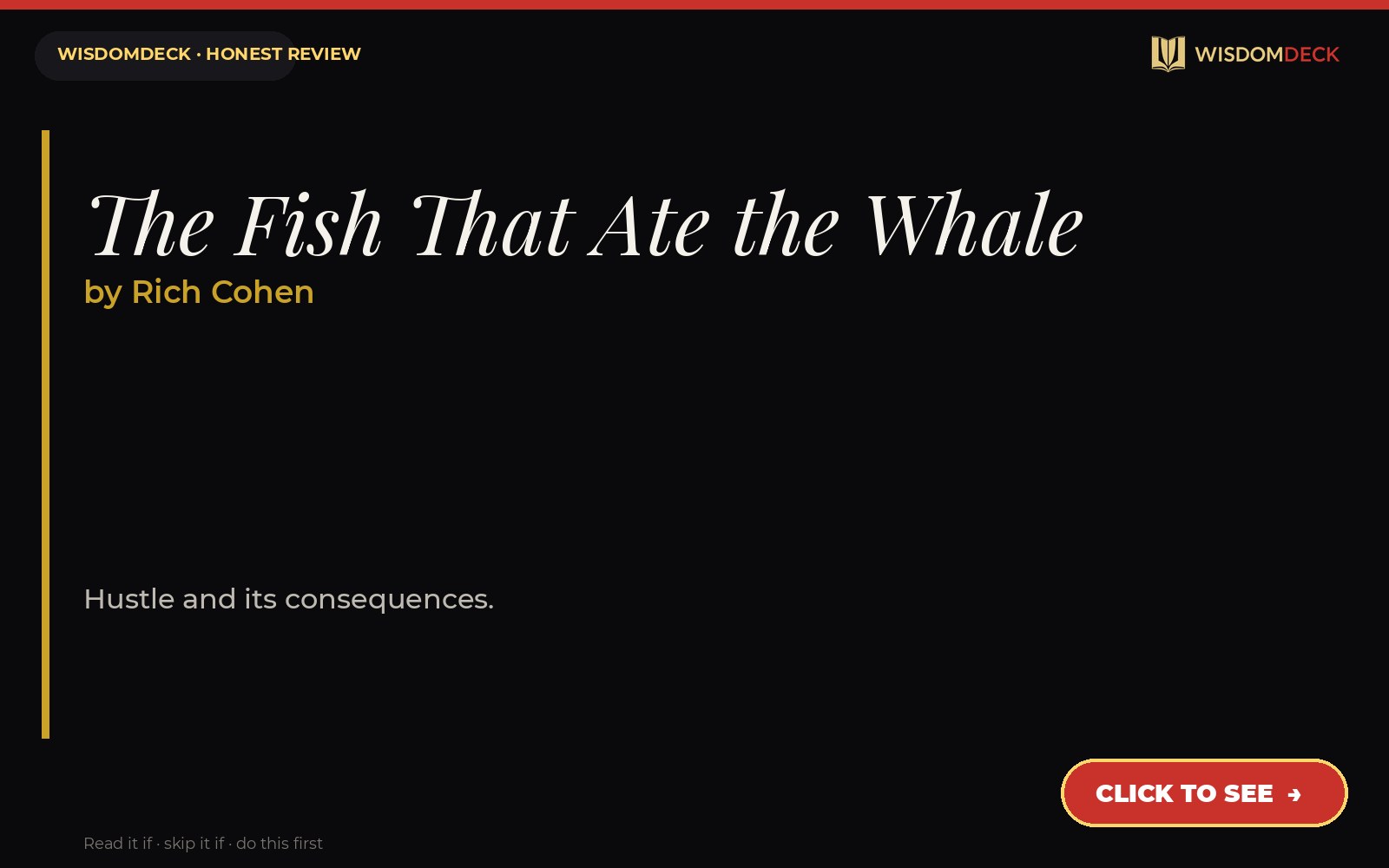 The Fish That Ate the Whale by Rich Cohen — WisdomDeck review