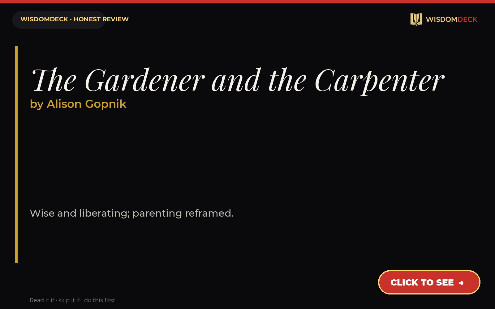 The Gardener and the Carpenter by Alison Gopnik — WisdomDeck review