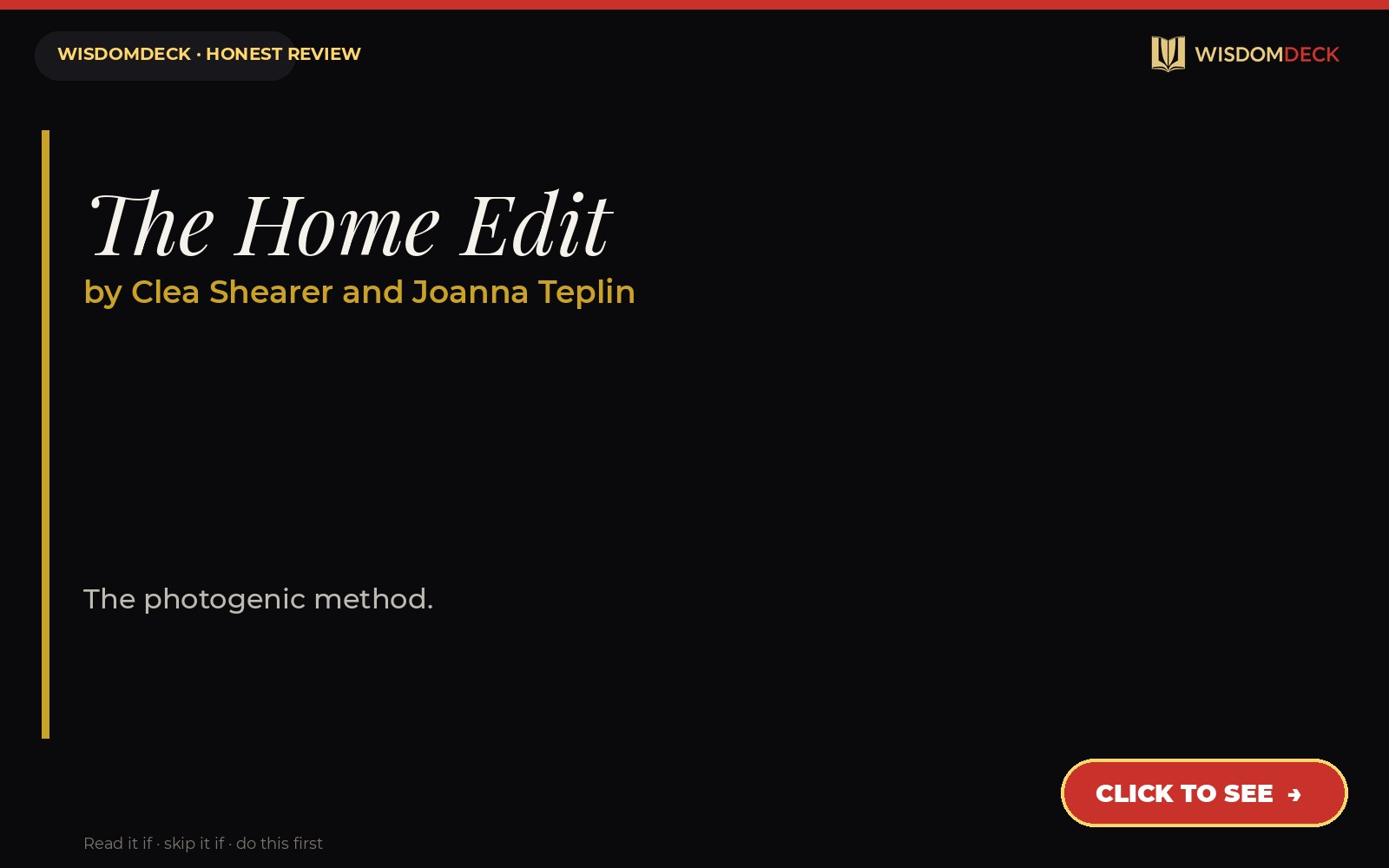 The Home Edit by Clea Shearer and Joanna Teplin — WisdomDeck honest review