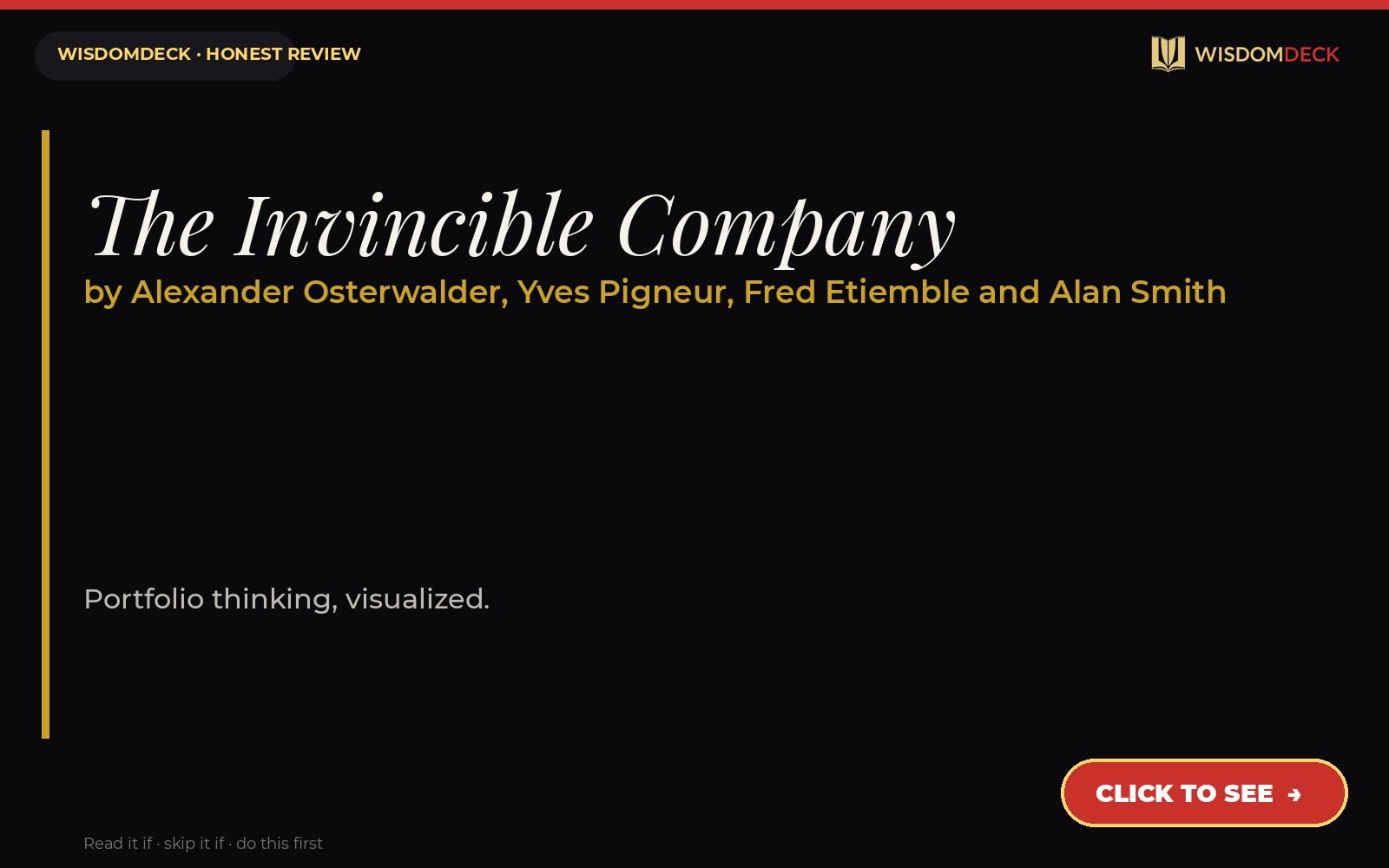 The Invincible Company by Alexander Osterwalder, Yves Pigneur, Fred Etiemble and Alan Smith — WisdomDeck review