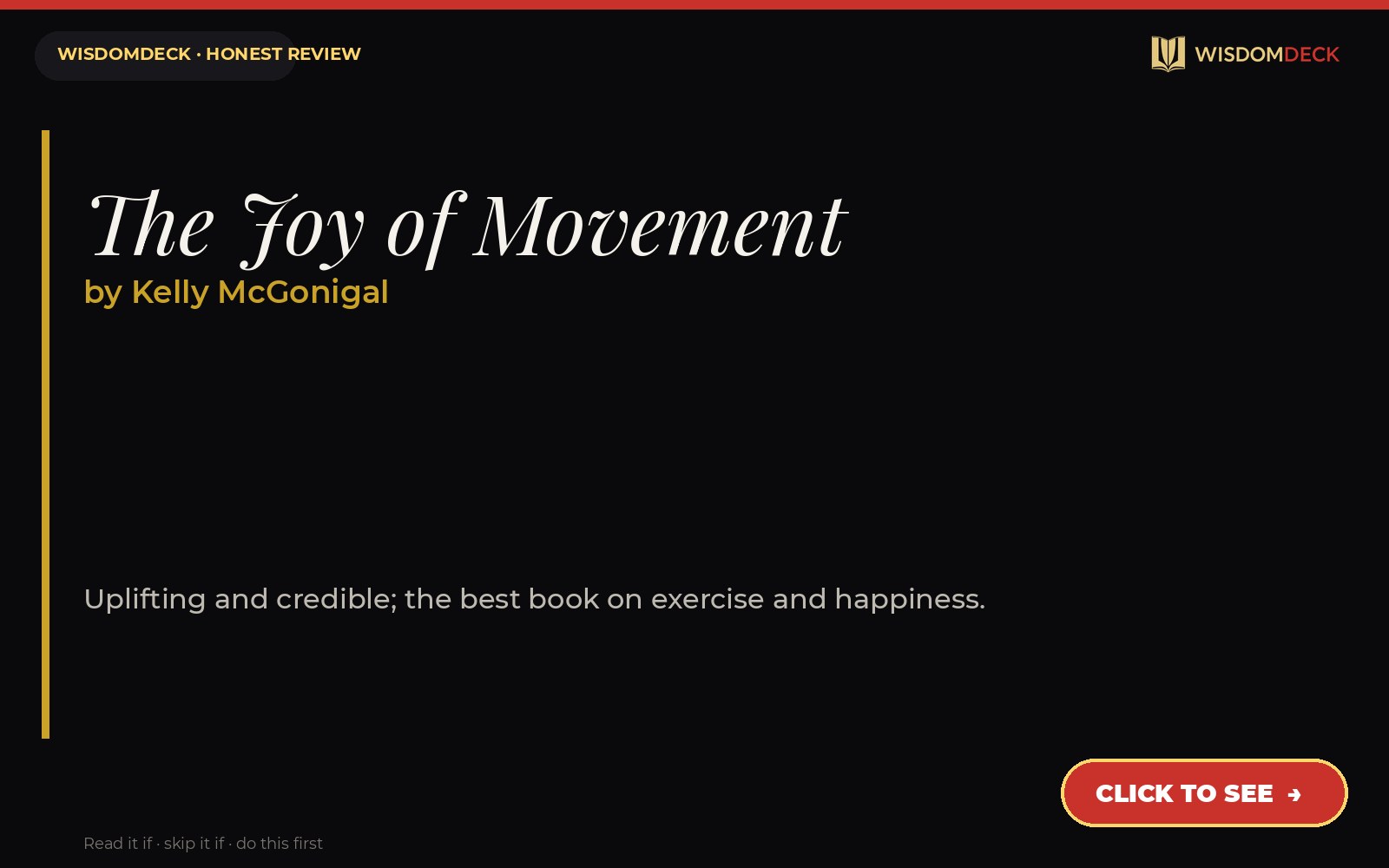 The Joy of Movement by Kelly McGonigal — WisdomDeck review
