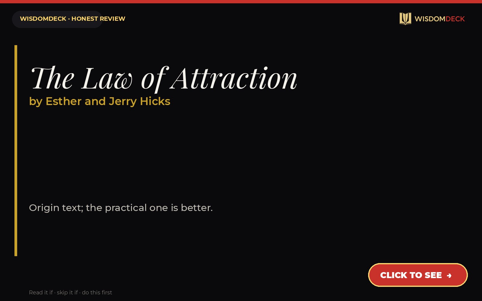 The Law of Attraction by Esther and Jerry Hicks — WisdomDeck review