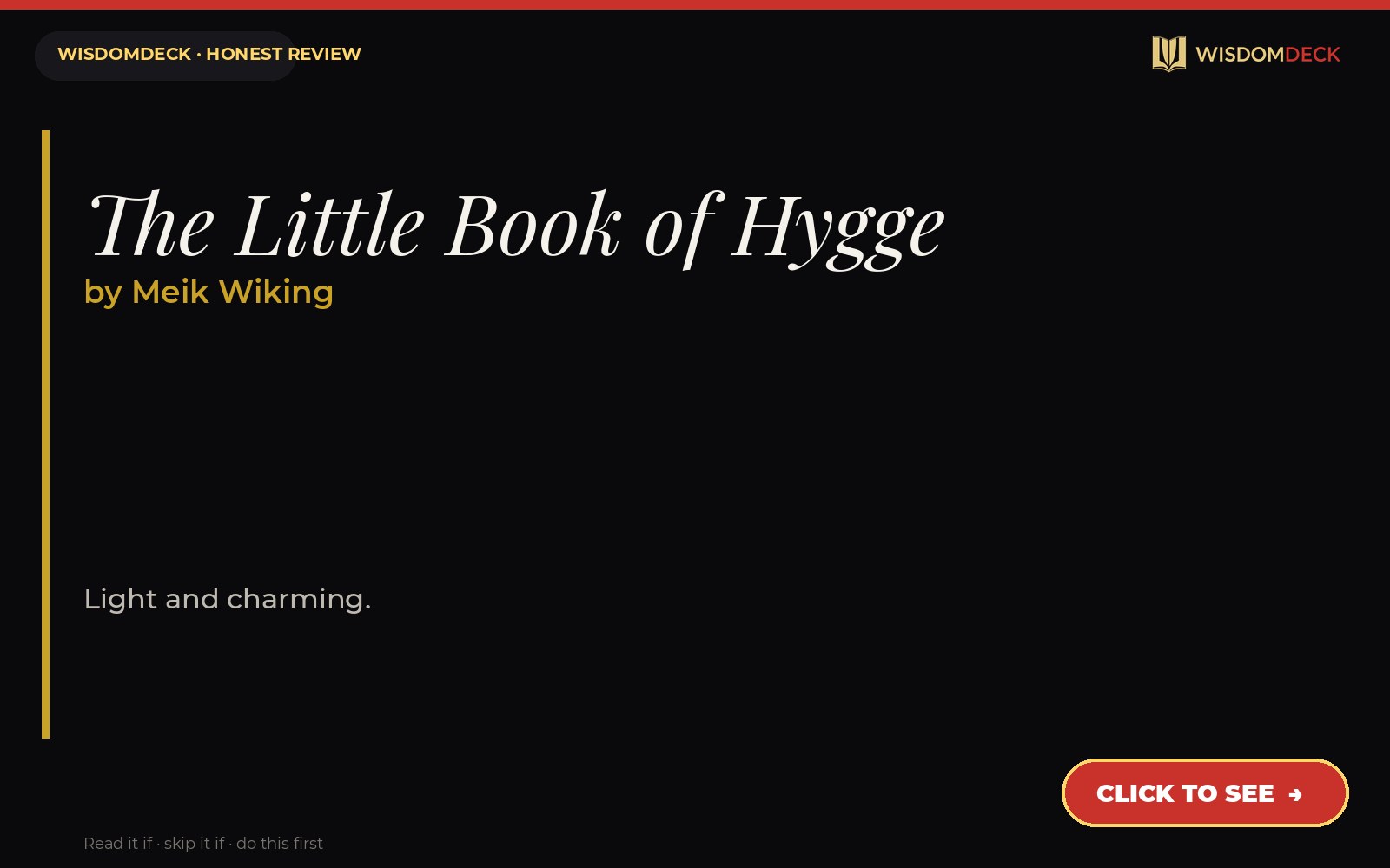 The Little Book of Hygge by Meik Wiking — WisdomDeck review