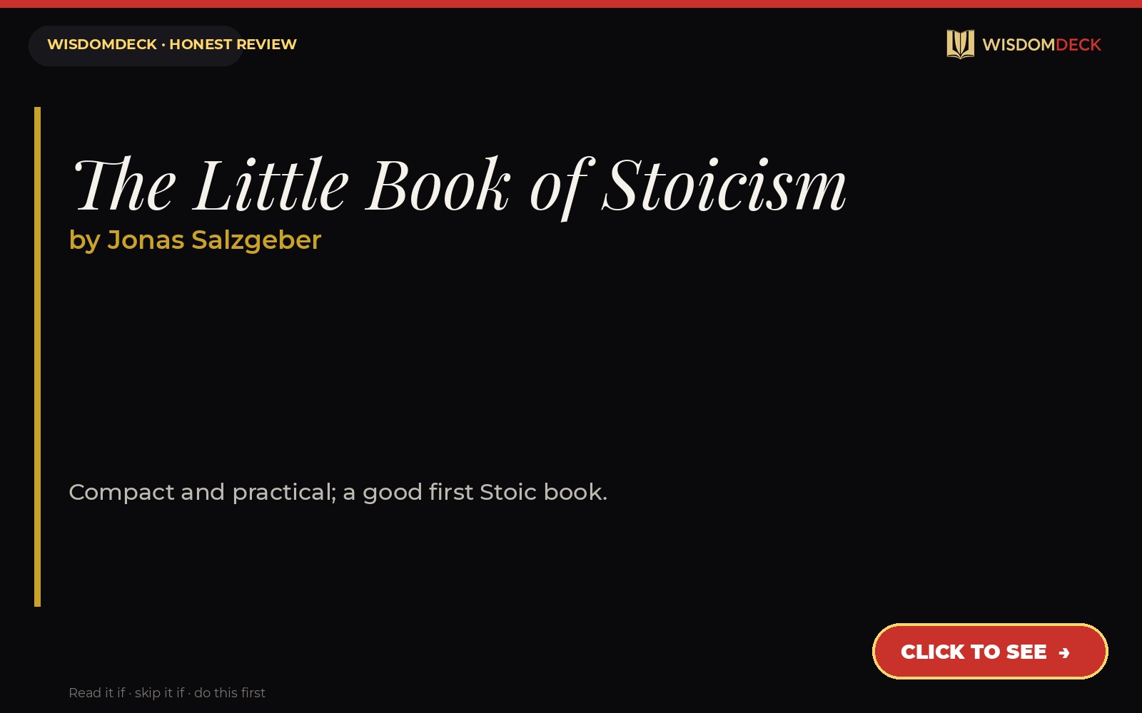 The Little Book of Stoicism by Jonas Salzgeber — WisdomDeck review