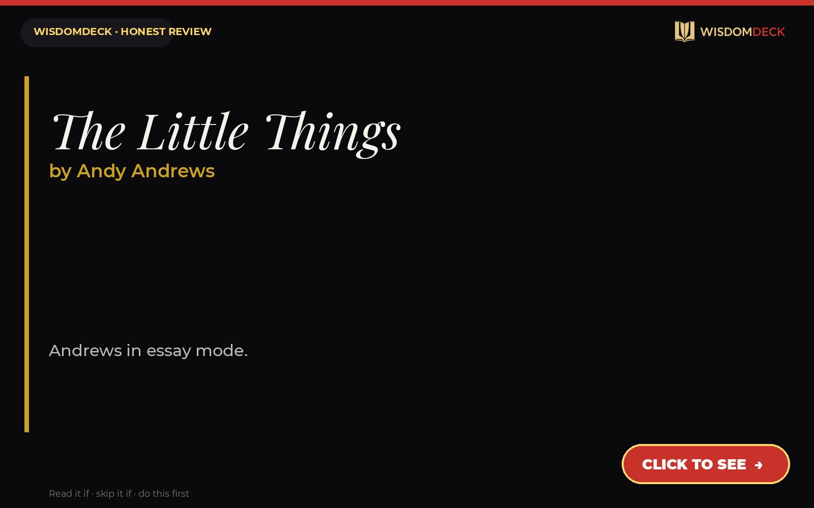 The Little Things by Andy Andrews — WisdomDeck review