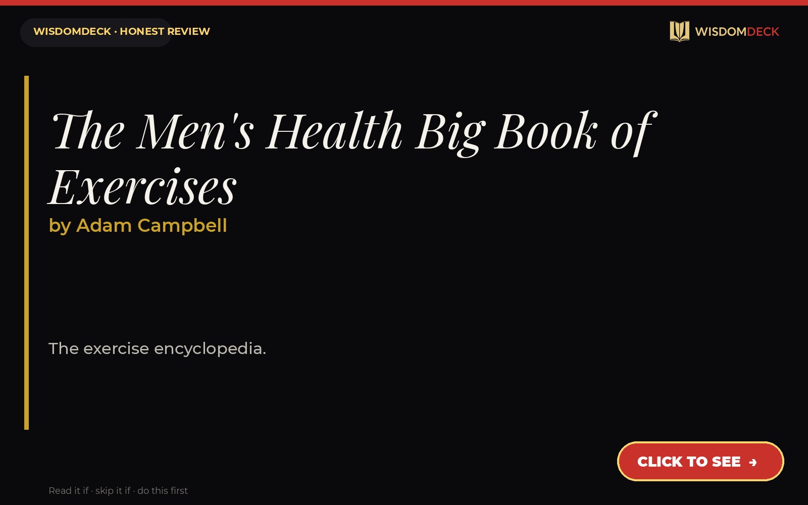 The Men's Health Big Book of Exercises by Adam Campbell — WisdomDeck review