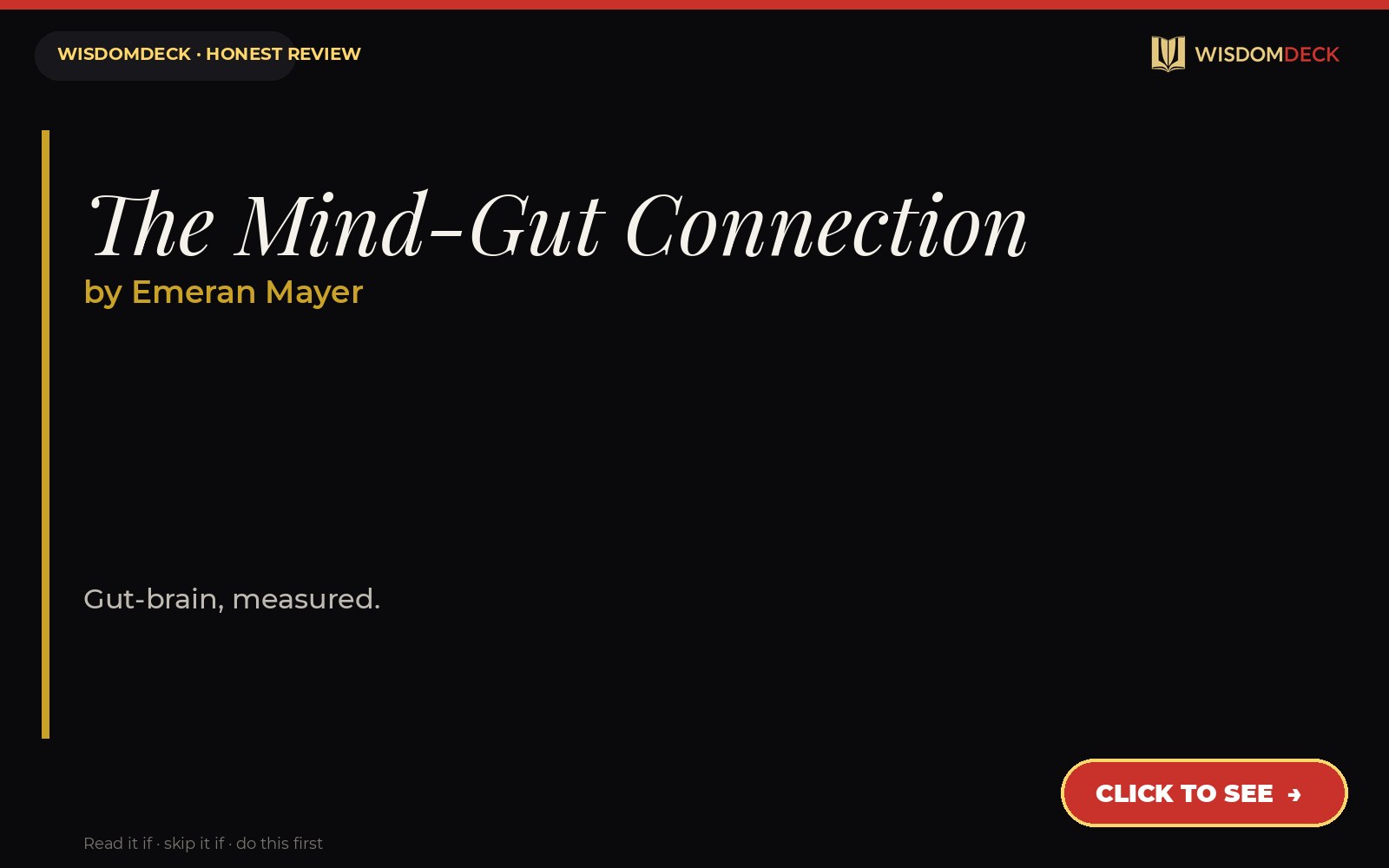 The Mind-Gut Connection by Emeran Mayer — WisdomDeck review