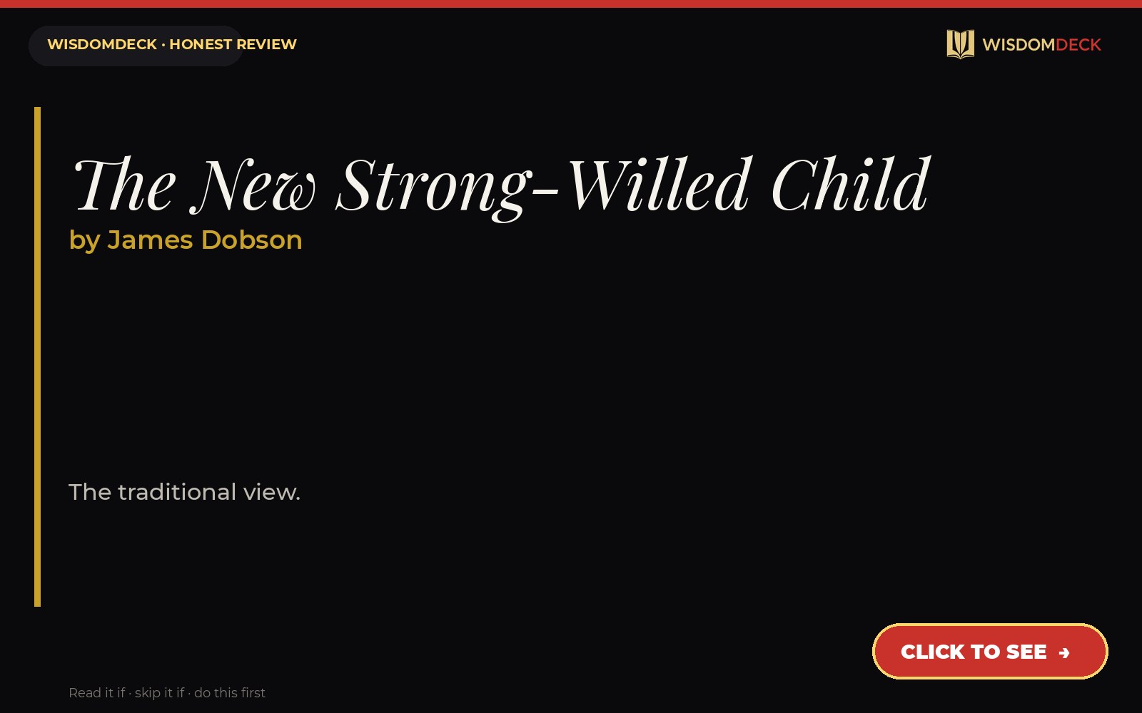 The New Strong-Willed Child by James Dobson — WisdomDeck review