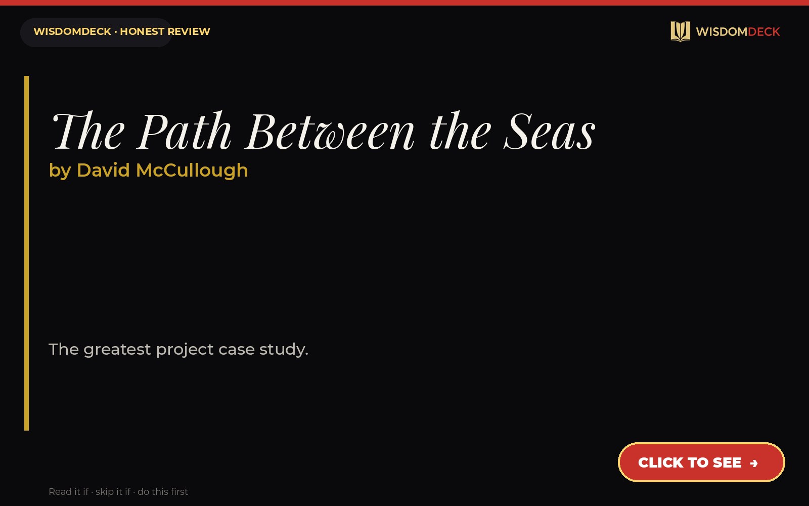 The Path Between the Seas by David McCullough — WisdomDeck review