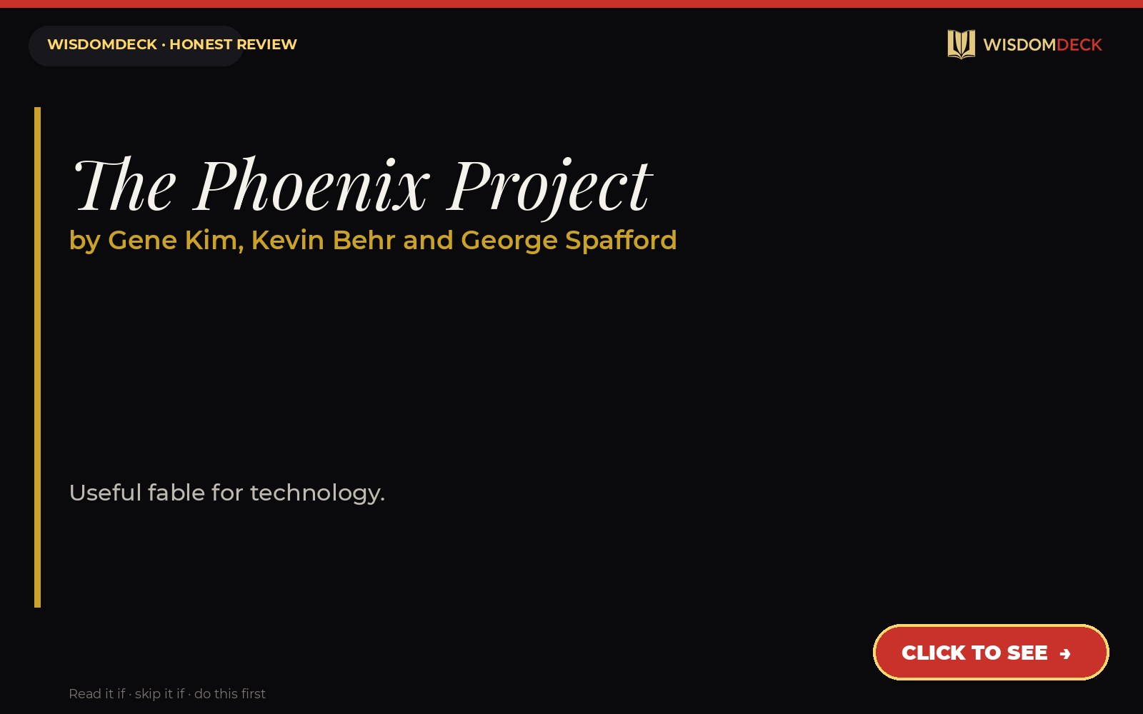 The Phoenix Project by Gene Kim, Kevin Behr and George Spafford — WisdomDeck review