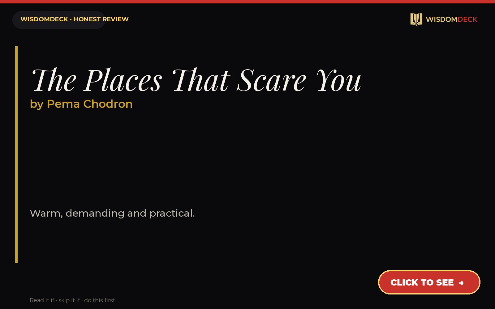 The Places That Scare You by Pema Chodron — WisdomDeck review