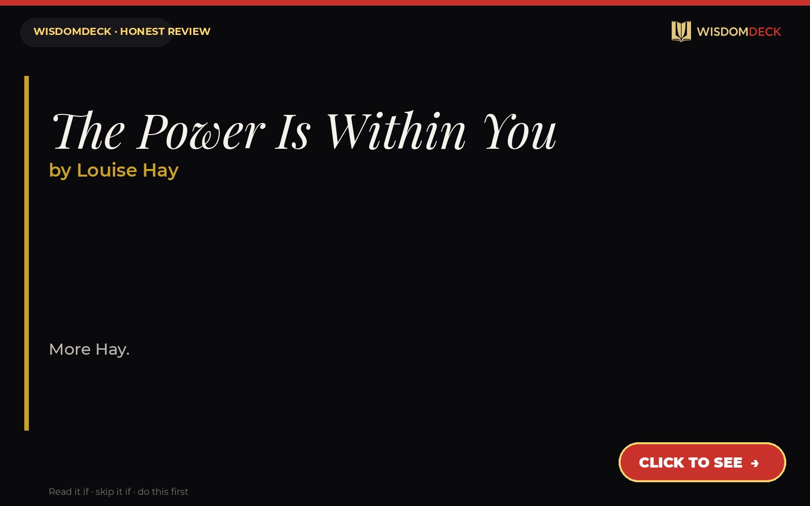 The Power Is Within You by Louise Hay — WisdomDeck review