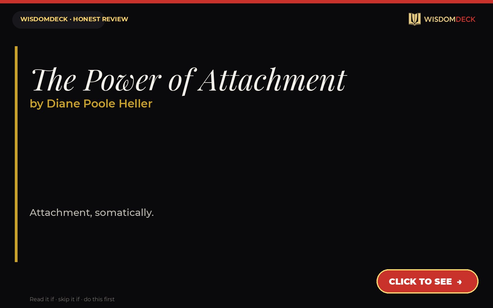 The Power of Attachment by Diane Poole Heller — WisdomDeck review
