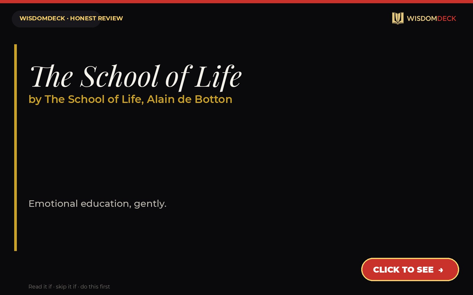 The School of Life by The School of Life, Alain de Botton — WisdomDeck review