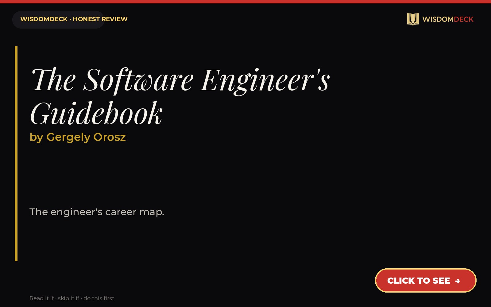 The Software Engineer's Guidebook by Gergely Orosz — WisdomDeck review