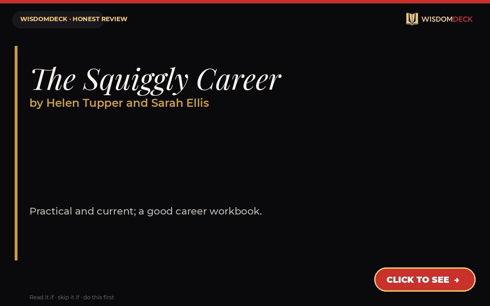 The Squiggly Career by Helen Tupper and Sarah Ellis — WisdomDeck review