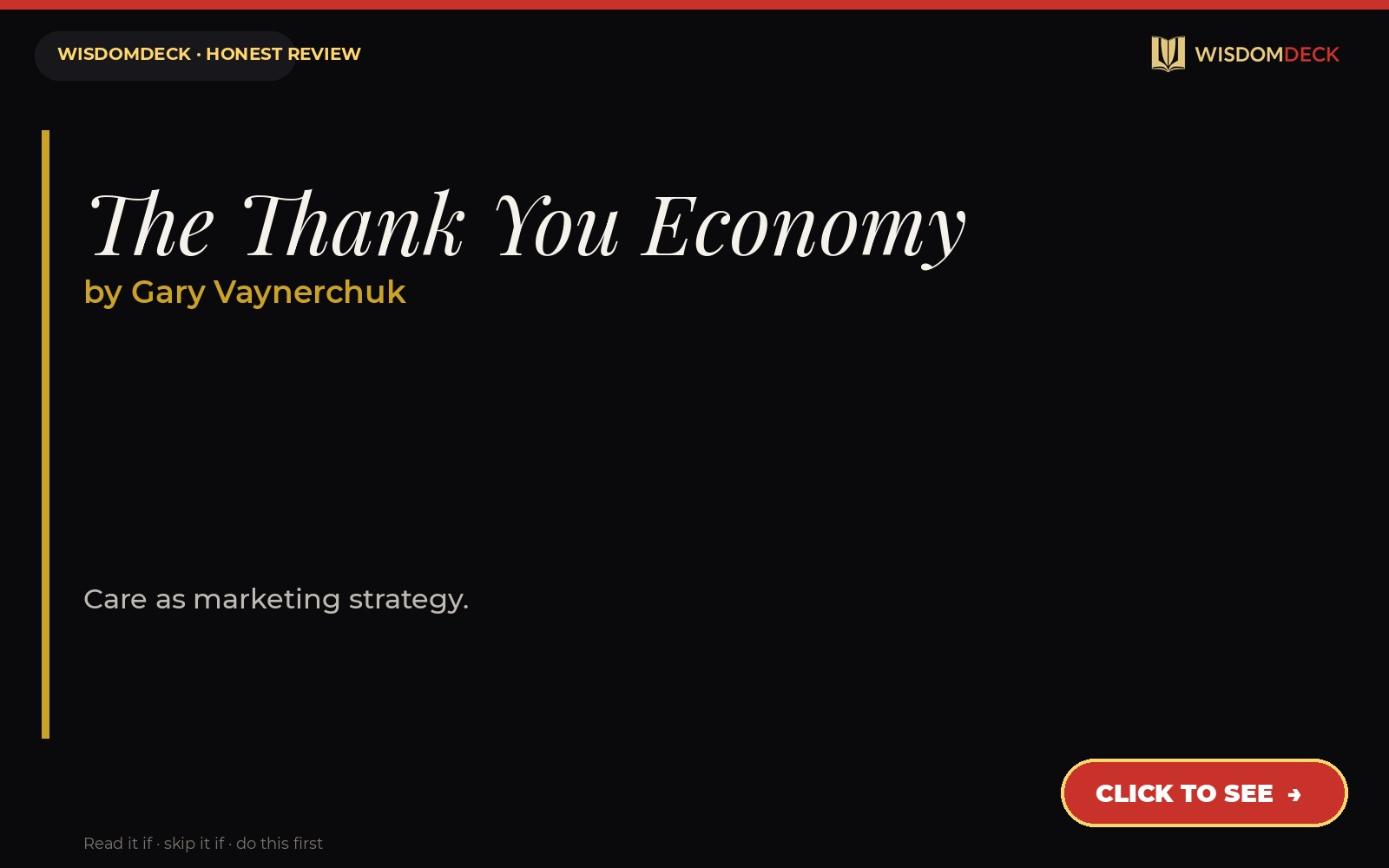 The Thank You Economy by Gary Vaynerchuk — WisdomDeck review
