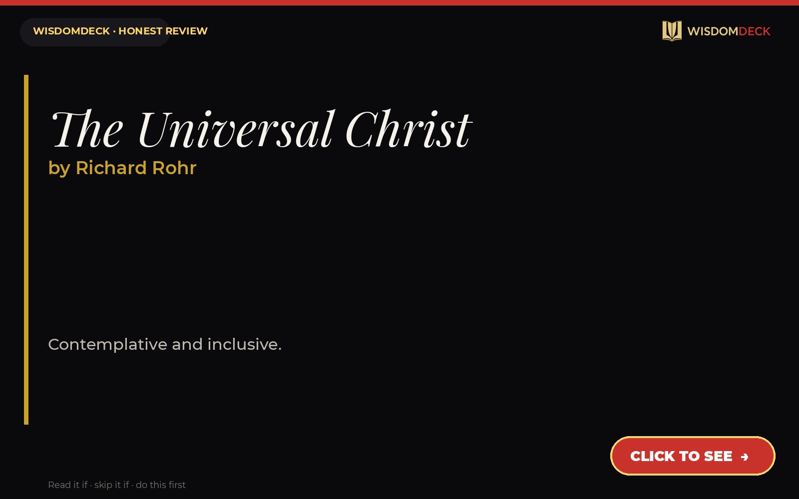 The Universal Christ by Richard Rohr — WisdomDeck review