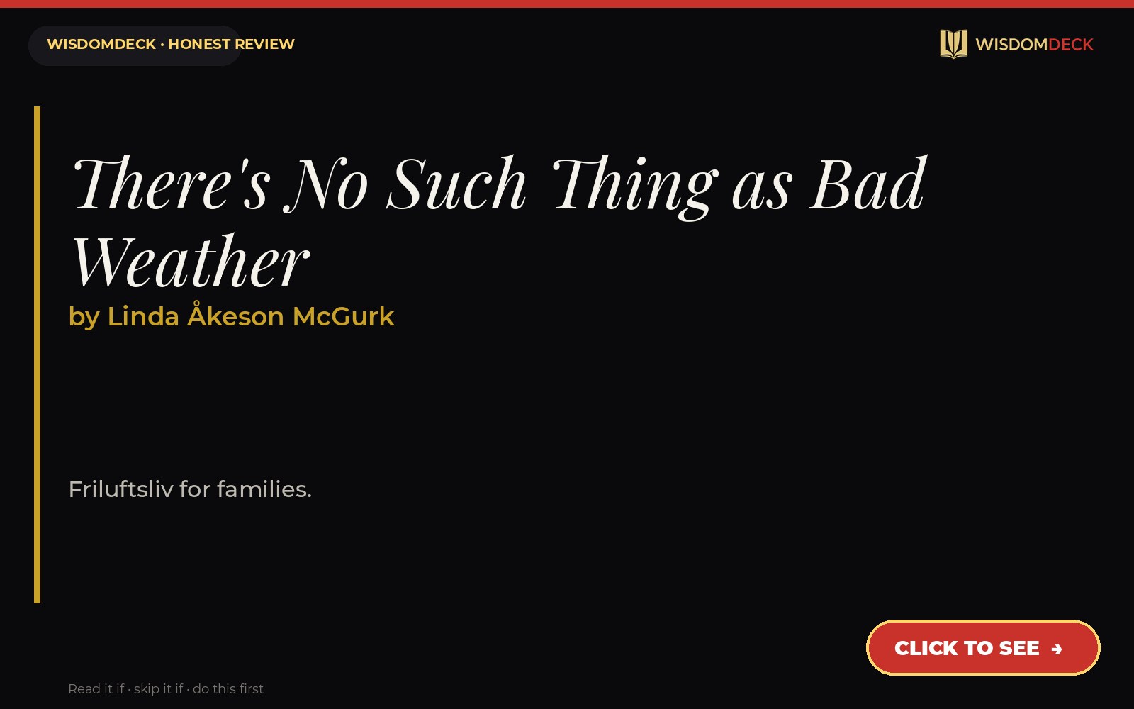 There's No Such Thing as Bad Weather by Linda Åkeson McGurk — WisdomDeck review