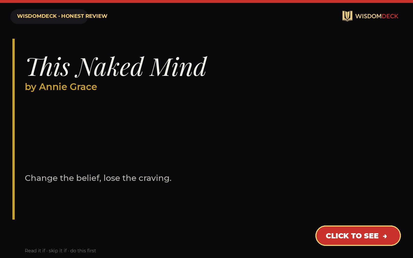 This Naked Mind by Annie Grace — WisdomDeck review