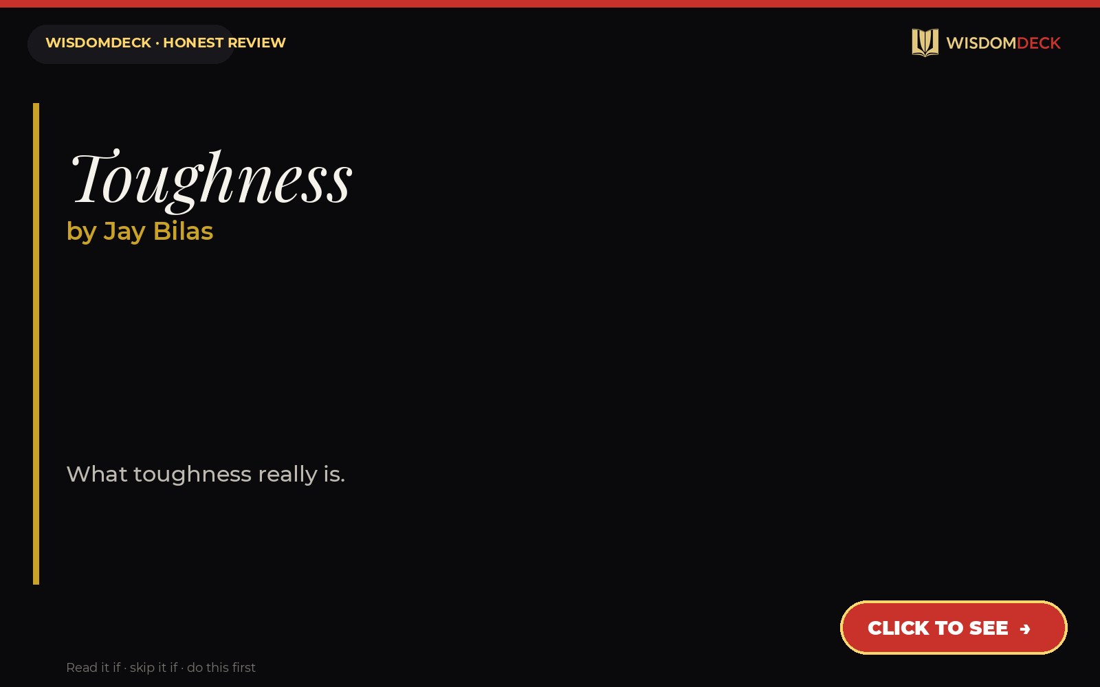 Toughness by Jay Bilas — WisdomDeck honest review